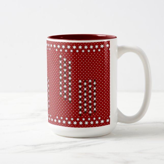 Caneca De Café Em Dois Tons Flocos de neve do inverno (Direita)