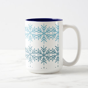 Caneca De Café Em Dois Tons Flocos de neve do inverno