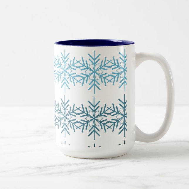 Caneca De Café Em Dois Tons Flocos de neve do inverno (Direita)