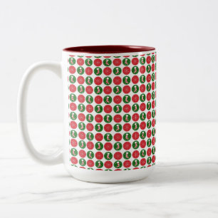 Caneca De Café Em Dois Tons Flocos de neve e Stockings