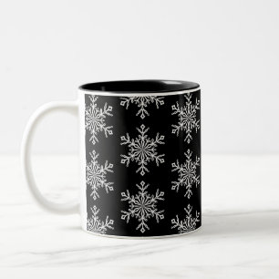 Caneca De Café Em Dois Tons Flocos de Neve Natal