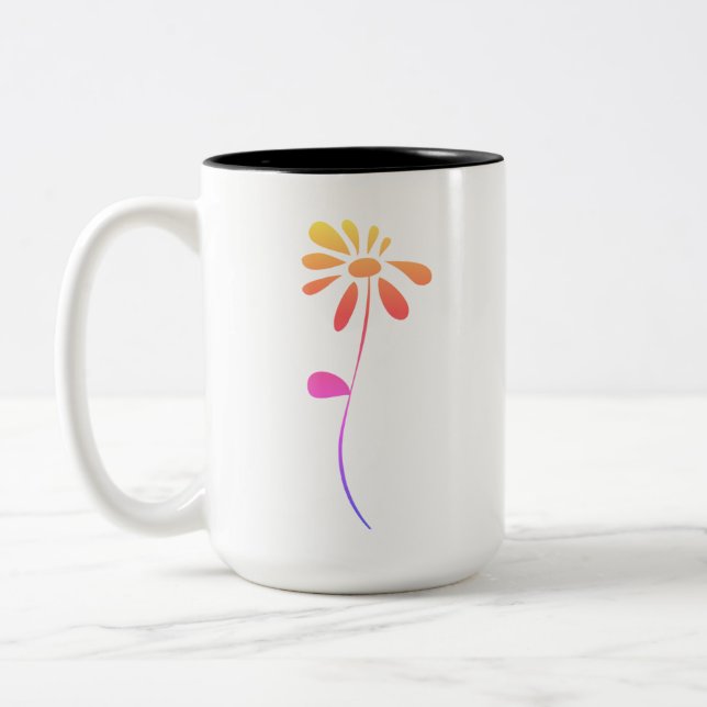 Caneca De Café Em Dois Tons Flor (Esquerda)