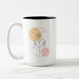 Caneca De Café Em Dois Tons Flor