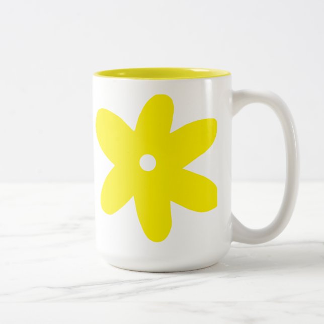 Caneca De Café Em Dois Tons Flor amarela (Direita)