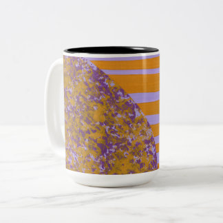 Caneca De Café Em Dois Tons Flor Amarela Roxa