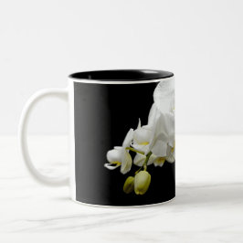 Caneca De Café Em Dois Tons Flor branco de orquídea