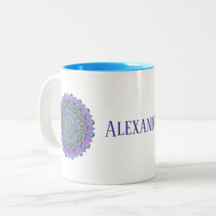 Caneca De Café Em Dois Tons Flor da Vida - Mandala Estilo Índia 2