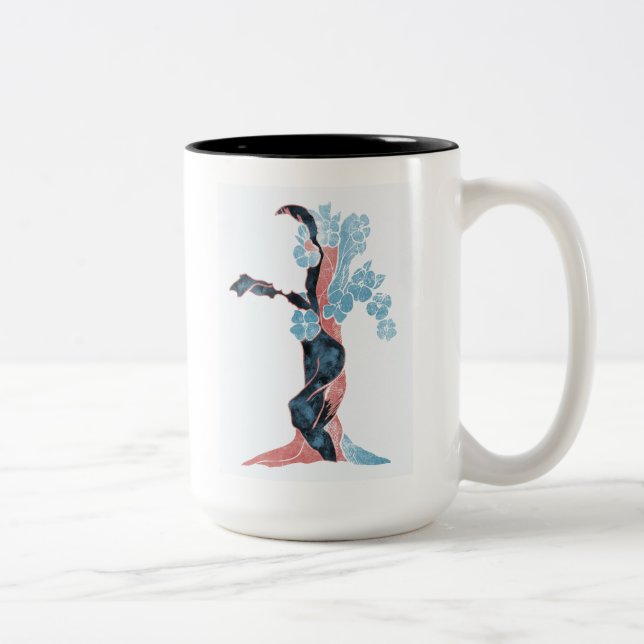 Caneca De Café Em Dois Tons Flor de Árvore (Direita)