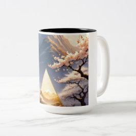 Caneca De Café Em Dois Tons Flor de Pirâmide