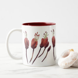 Caneca De Café Em Dois Tons Flor de Uhiuhi Rara Nativa Havaiana Floral Elegant