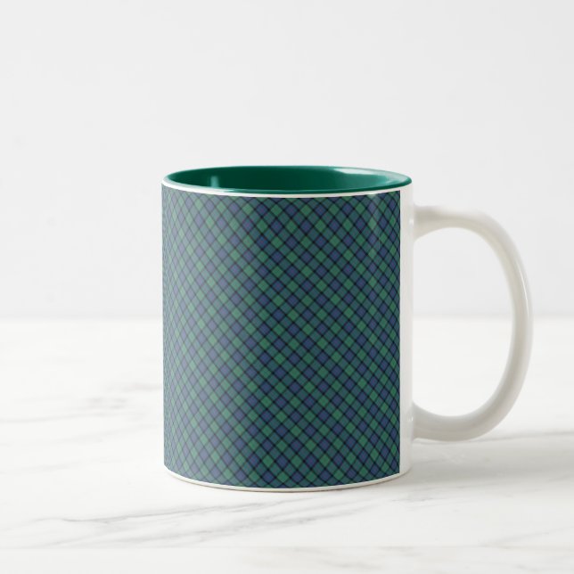 Caneca De Café Em Dois Tons Flor escocesa Tartan (Direita)