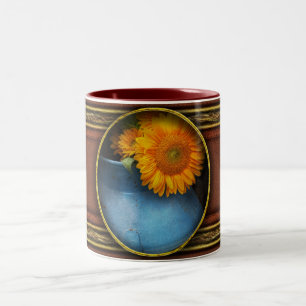 Caneca De Café Em Dois Tons Flor - Girassol - Pequeno sol azul
