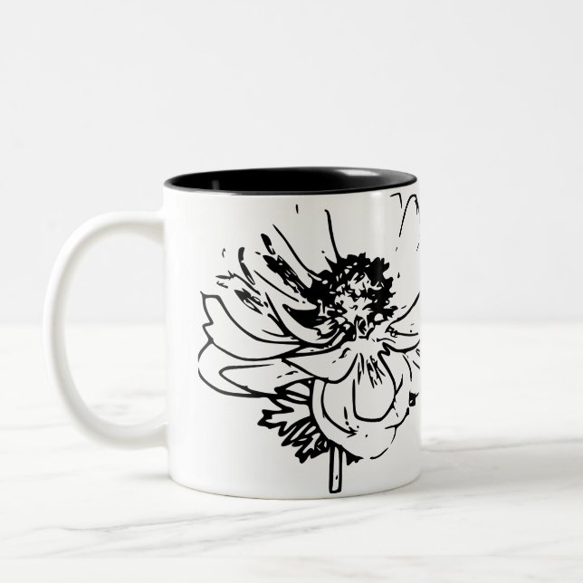 Caneca De Café Em Dois Tons Flor natural (Esquerda)