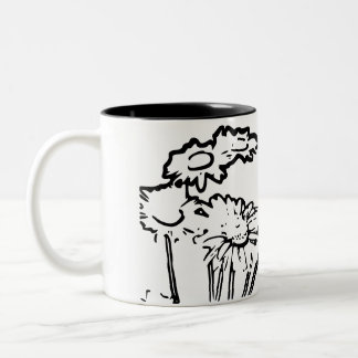 Caneca De Café Em Dois Tons Flor natural