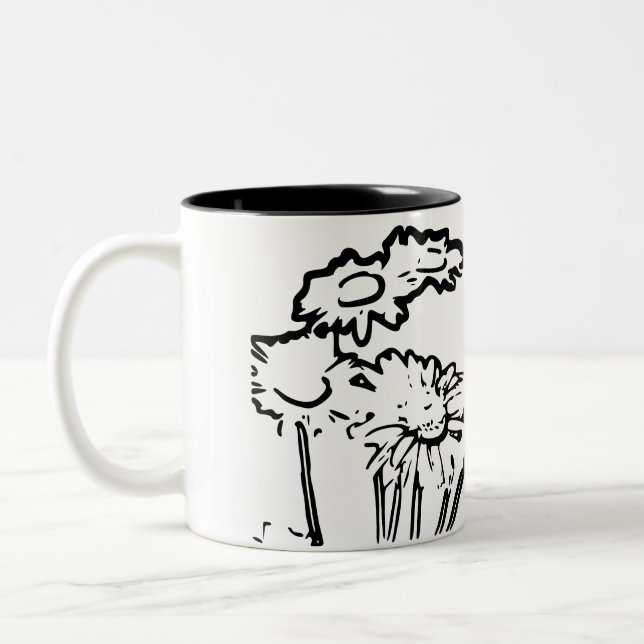 Caneca De Café Em Dois Tons Flor natural (Esquerda)