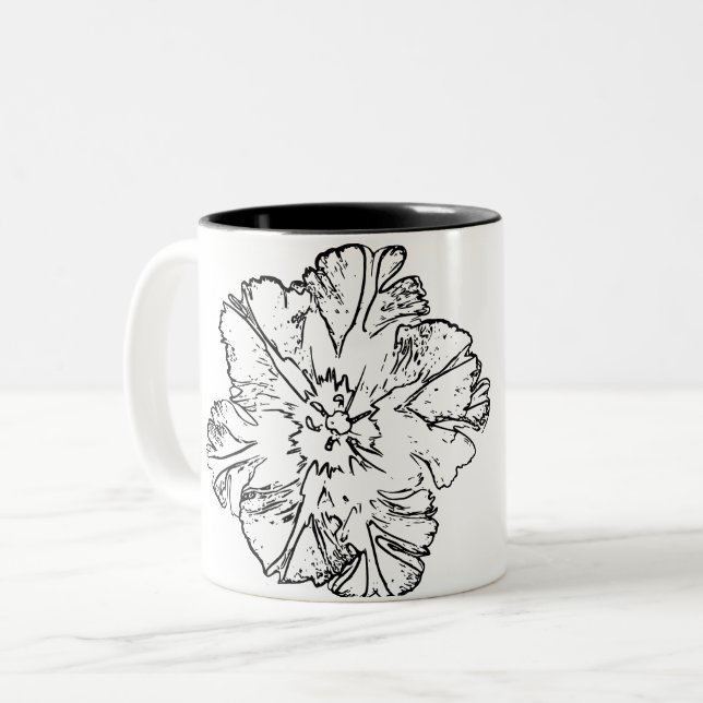 Caneca De Café Em Dois Tons Flor natural (Frente Esquerda)