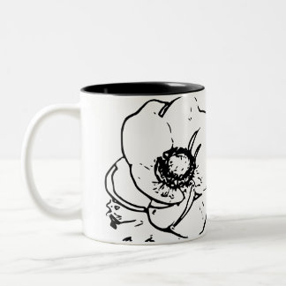 Caneca De Café Em Dois Tons Flor natural