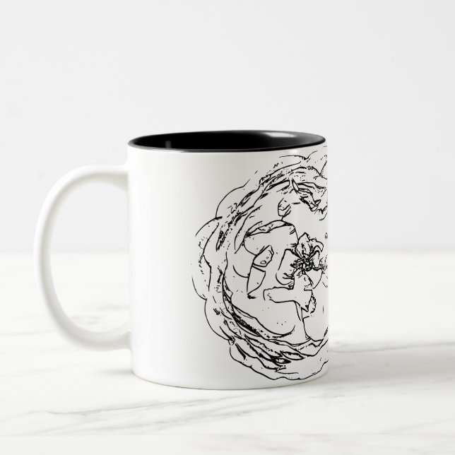 Caneca De Café Em Dois Tons Flor natural (Esquerda)
