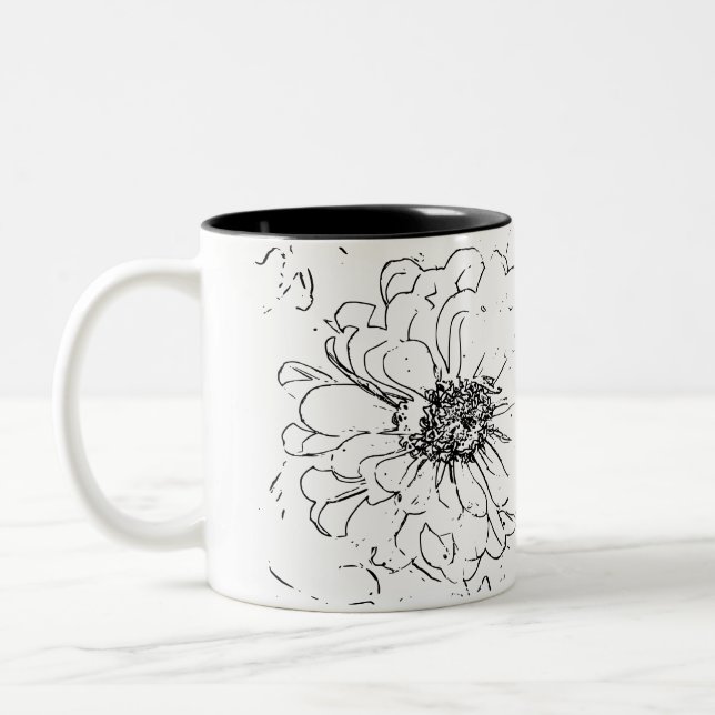 Caneca De Café Em Dois Tons Flor natural (Esquerda)