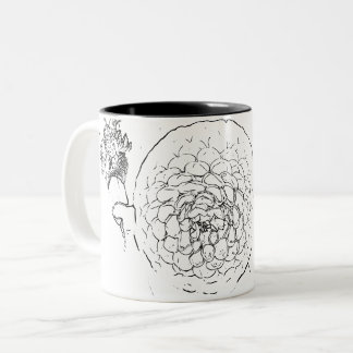 Caneca De Café Em Dois Tons Flor natural