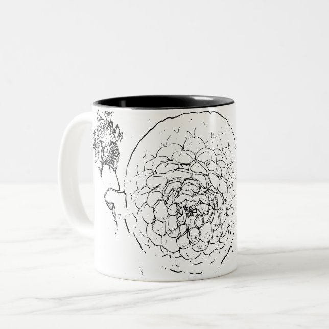 Caneca De Café Em Dois Tons Flor natural (Frente Esquerda)