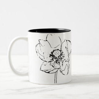Caneca De Café Em Dois Tons Flor natural