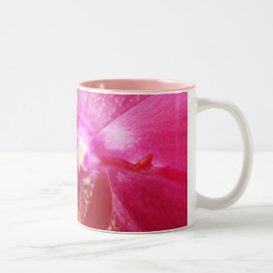 Caneca De Café Em Dois Tons Flor Orquídea Rosa