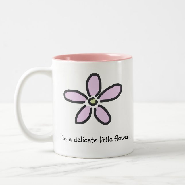 Caneca De Café Em Dois Tons Flor pequena delicada (Esquerda)