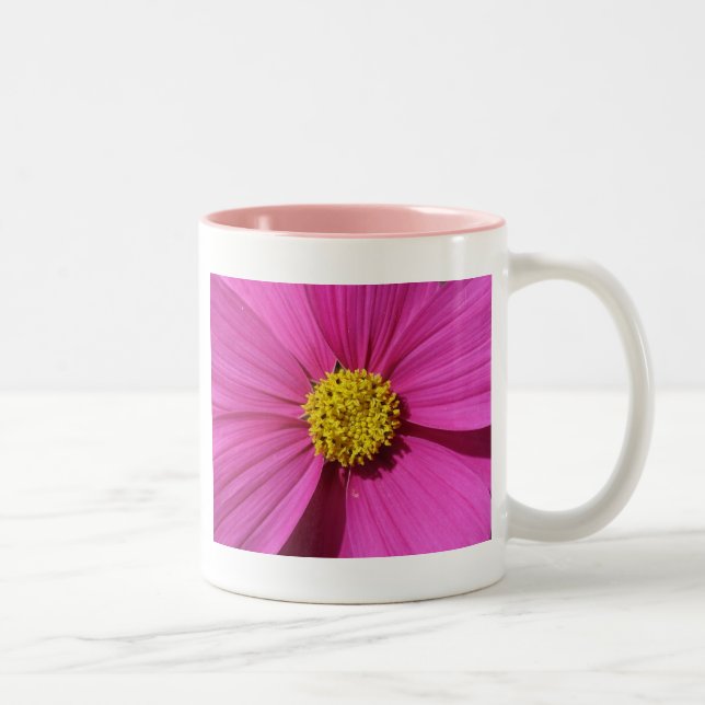 Caneca De Café Em Dois Tons Flor rosa (Direita)