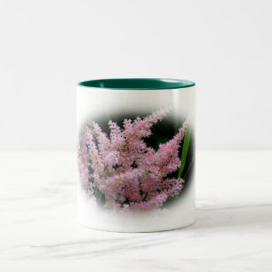 Caneca De Café Em Dois Tons Flor rosa de ruptura personalizada