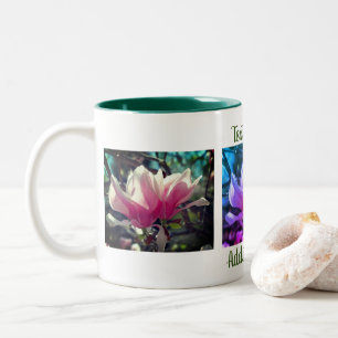 Caneca De Café Em Dois Tons Flor Rosa Personalizado