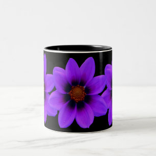 Caneca De Café Em Dois Tons Flor Roxo em Esco