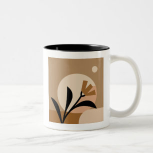 Caneca De Café Em Dois Tons Flor Sun Boho