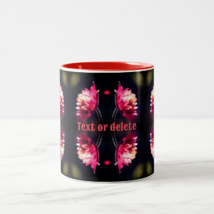 Caneca De Café Em Dois Tons Flor Vermelho No Abstrato de Luz Solar Personaliza