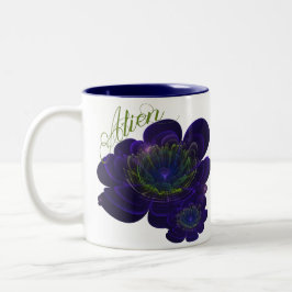 Caneca De Café Em Dois Tons Flor violeta azul