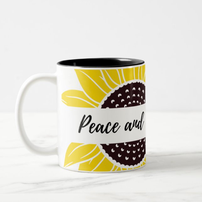 Caneca De Café Em Dois Tons Floral 2 Ton Mug (Esquerda)
