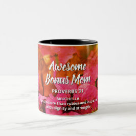 Caneca De Café Em Dois Tons Floral AWESOME BONUS MOM Proverbs 31