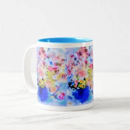 Caneca De Café Em Dois Tons Floral Blues Mug