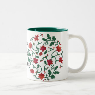 Caneca De Café Em Dois Tons floral chinês