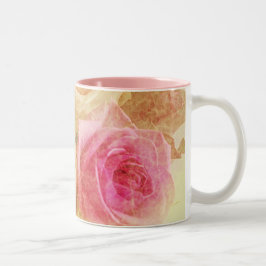 Caneca De Café Em Dois Tons Floral Grunge Mug