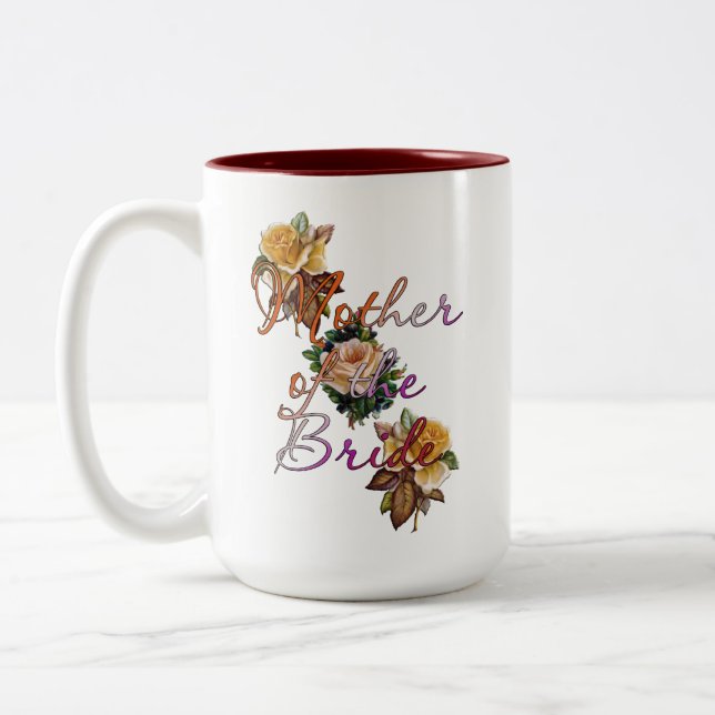 Caneca De Café Em Dois Tons Floral Mãe da Noiva (Esquerda)