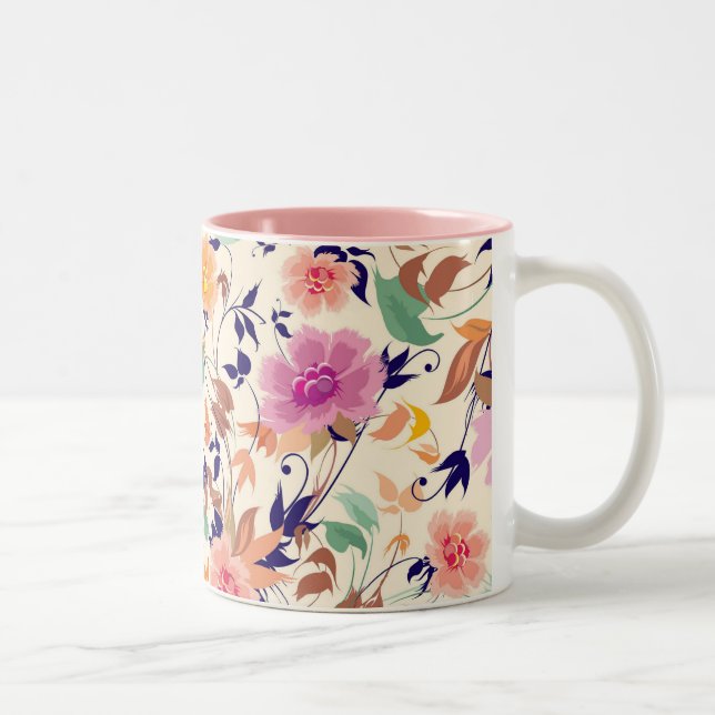 Caneca De Café Em Dois Tons Floral Mug (Direita)