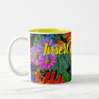 Caneca De Café Em Dois Tons Floral Ousada