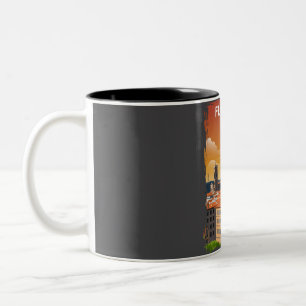 Caneca De Café Em Dois Tons Florença Itália Toscana Vintage Trave Retro Mínimo