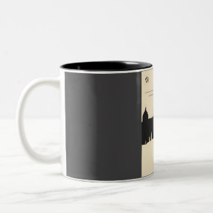 Caneca De Café Em Dois Tons Florence Italy Toscânia Vintage Livro Retroativo M