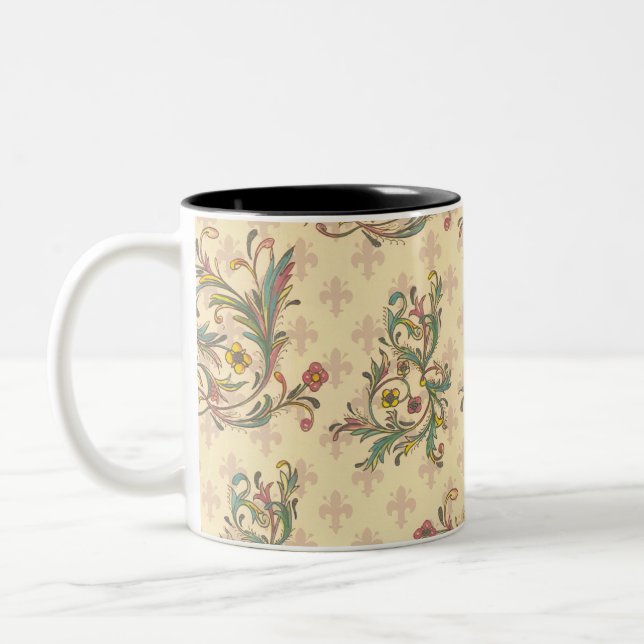 Caneca De Café Em Dois Tons Florentine Italiana Flourada (Esquerda)