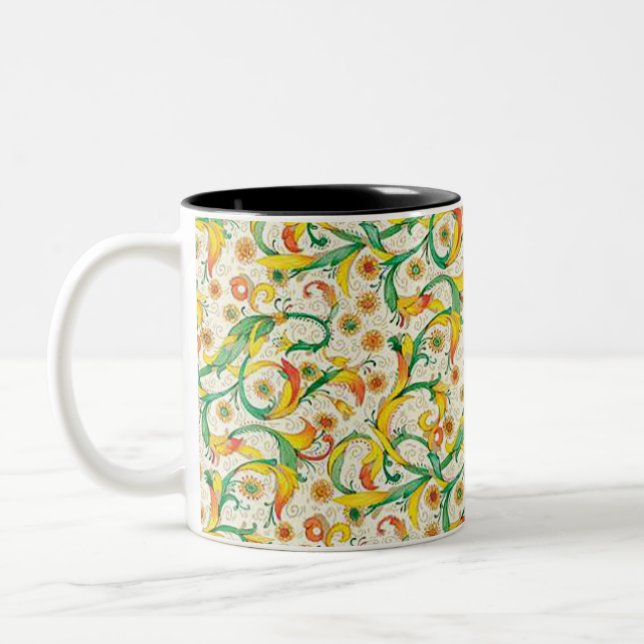 Caneca De Café Em Dois Tons Florentine Italiana Flourada (Esquerda)