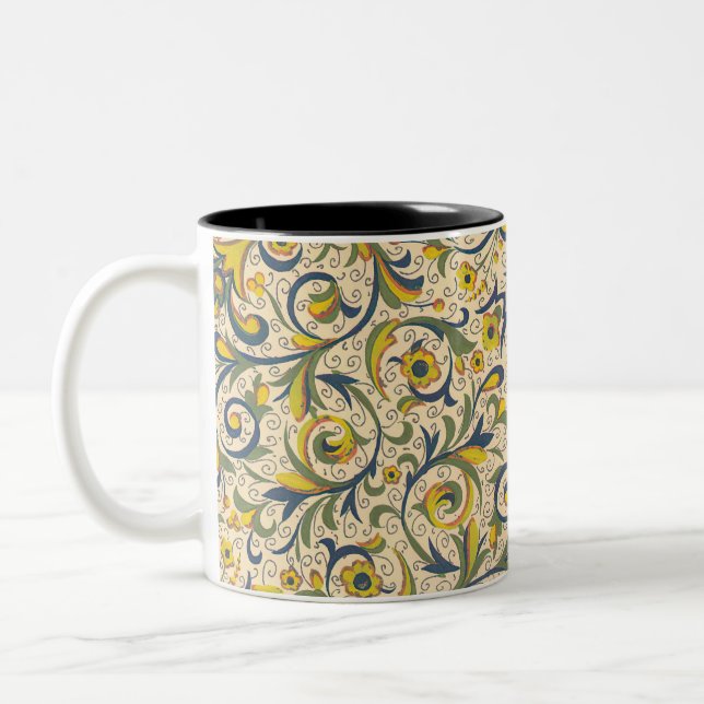 Caneca De Café Em Dois Tons Florentine Italiana Flourada (Esquerda)