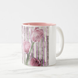 Caneca De Café Em Dois Tons Flores