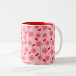 Caneca De Café Em Dois Tons Flores